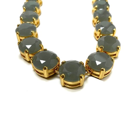 J.Crew Princess Necklace Pale Green Faceted Stones & Adjustable Gold Chain - Picture 6 of 6